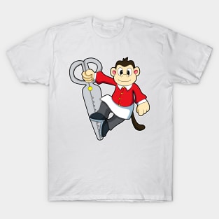 Monkey as Hairdresser with Scissors T-Shirt